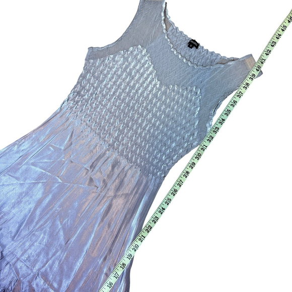 Komarov Charmeuse Chiffon Dress Iridescent Purple A-Line Sleeveless Size S - Picture 10 of 12